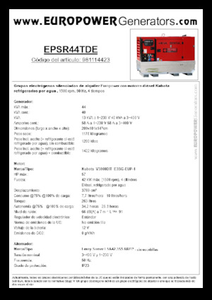 Dízel generátorok Europower EPSR44TDE (LS)