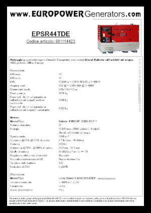 Dízel generátorok Europower EPSR44TDE (LS)