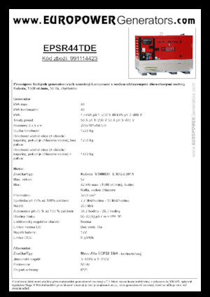 Dízel generátorok Europower EPSR44TDE (MA)