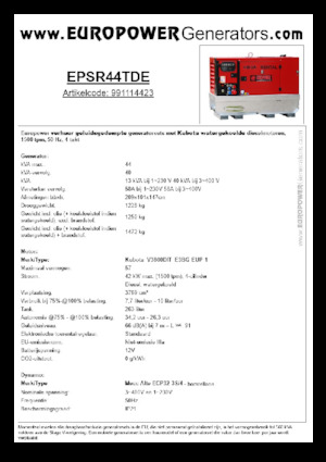 Dízel generátorok Europower EPSR44TDE (MA)