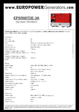 Dízel generátorok Europower EPSR60TDE-3A (MA)