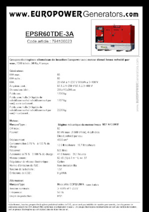 Dízel generátorok Europower EPSR60TDE-3A (MA)