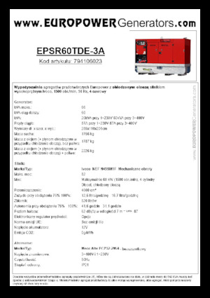 Dízel generátorok Europower EPSR60TDE-3A (MA)