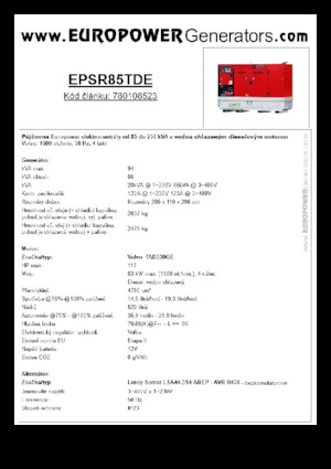 Dízel generátorok Europower EPSR85TDE (LS)