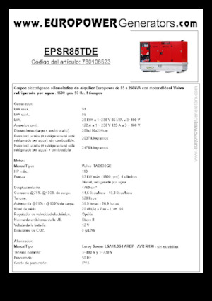 Dízel generátorok Europower EPSR85TDE (LS)