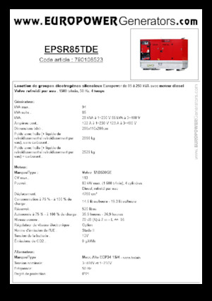 Dízel generátorok Europower EPSR85TDE (MA)
