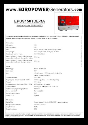 Dízel generátorok Europower EPUS150TDE-3A (LS)