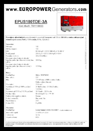 Dízel generátorok Europower EPUS180TDE-3A (LS)