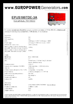 Dízel generátorok Europower EPUS180TDE-3A (LS)