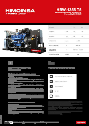Dízel generátorok HIMOINSA HBW-1355 T5