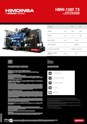 Dízel generátorok HIMOINSA HBW-1385 T5