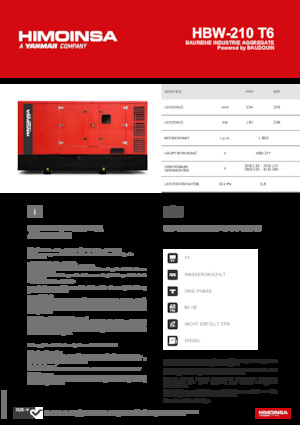 Dízel generátorok HIMOINSA HBW-210 T6