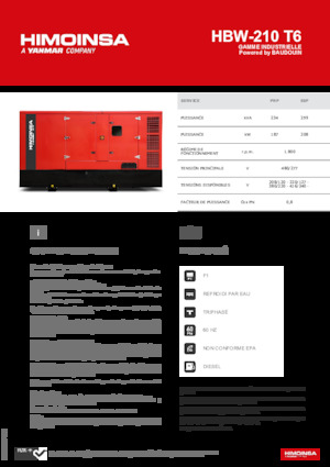 Dízel generátorok HIMOINSA HBW-210 T6