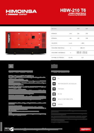 Dízel generátorok HIMOINSA HBW-210 T6