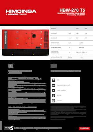 Dízel generátorok HIMOINSA HBW-270 T5