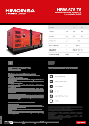 Dízel generátorok HIMOINSA HBW-675 T6