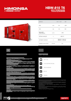Dízel generátorok HIMOINSA HBW-810 T6