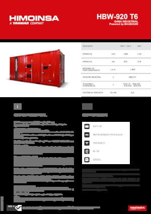Dízel generátorok HIMOINSA HBW-920 T6