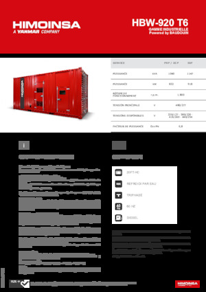 Dízel generátorok HIMOINSA HBW-920 T6
