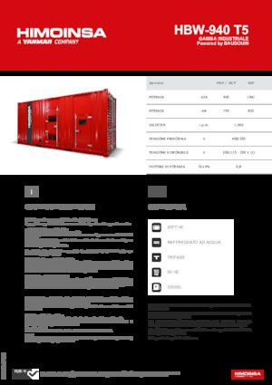 Dízel generátorok HIMOINSA HBW-940 T5
