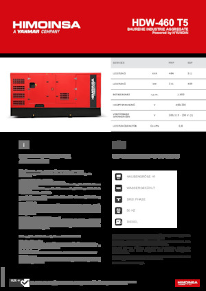 Dízel generátorok HIMOINSA HDW-460 T5