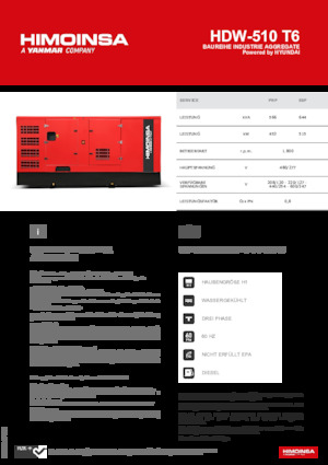 Dízel generátorok HIMOINSA HDW-510 T6