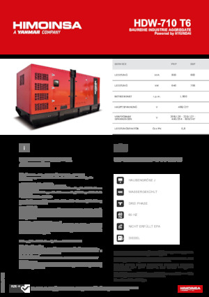 Dízel generátorok HIMOINSA HDW-710 T6