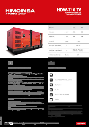 Dízel generátorok HIMOINSA HDW-710 T6