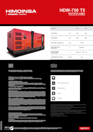 Dízel generátorok HIMOINSA HDW-750 T5