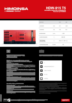 Dízel generátorok HIMOINSA HDW-915 T5