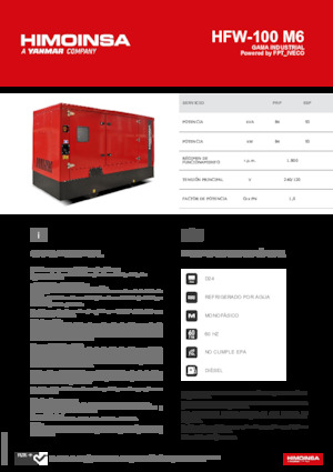 Dízel generátorok HIMOINSA HFW-100 M6