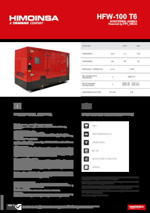 Dízel generátorok HIMOINSA HFW-100 T6