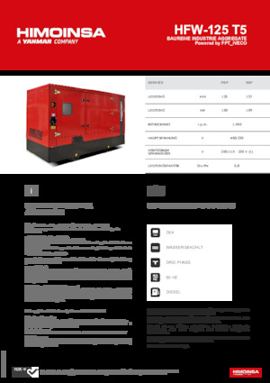 Dízel generátorok HIMOINSA HFW-125 T5