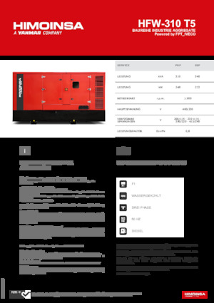 Dízel generátorok HIMOINSA HFW-310 T5