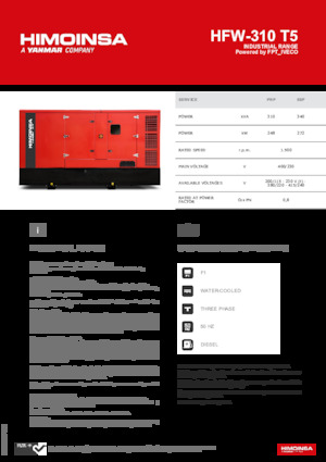 Dízel generátorok HIMOINSA HFW-310 T5