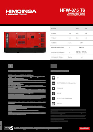 Dízel generátorok HIMOINSA HFW-375 T6