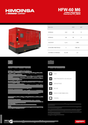 Dízel generátorok HIMOINSA HFW-60 M6