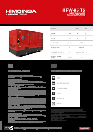 Dízel generátorok HIMOINSA HFW-85 T5