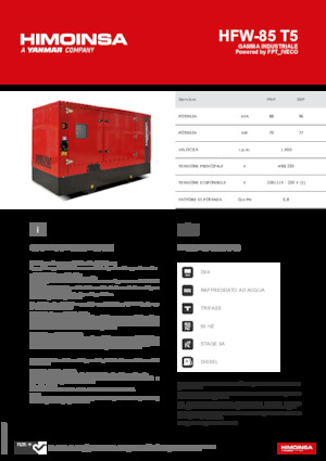 Dízel generátorok HIMOINSA HFW-85 T5