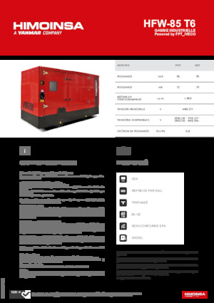 Dízel generátorok HIMOINSA HFW-85 T6