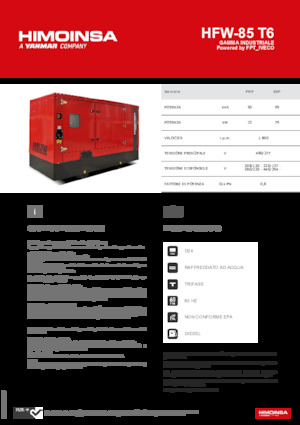 Dízel generátorok HIMOINSA HFW-85 T6