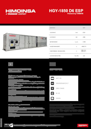Dízel generátorok HIMOINSA HGY-1850 D6 ESP