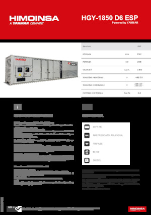 Dízel generátorok HIMOINSA HGY-1850 D6 ESP