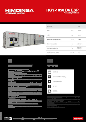 Dízel generátorok HIMOINSA HGY-1850 D6 ESP