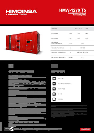 Dízel generátorok HIMOINSA HMW-1270 T5