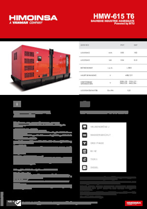 Dízel generátorok HIMOINSA HMW-615 T6