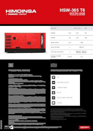 Dízel generátorok HIMOINSA HSW-365 T6