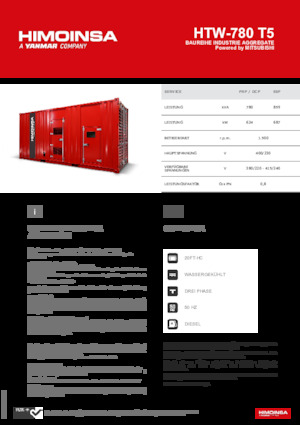 Dízel generátorok HIMOINSA HTW-780 T5