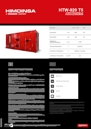 Dízel generátorok HIMOINSA HTW-920 T5
