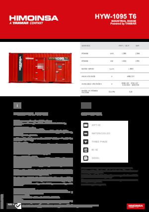Dízel generátorok HIMOINSA HYW-1095 T6